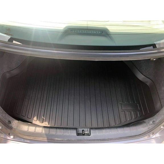 EACCESSORIES EA Cargo Liner Trunk Mat for Honda Accord Sedan & Coupe 2013-2017 Weather-Resistant Trunk Mats for Cars with Raised Lip Non-Slip Car Trunk Mat Rubber Laser Pre-Cut Design