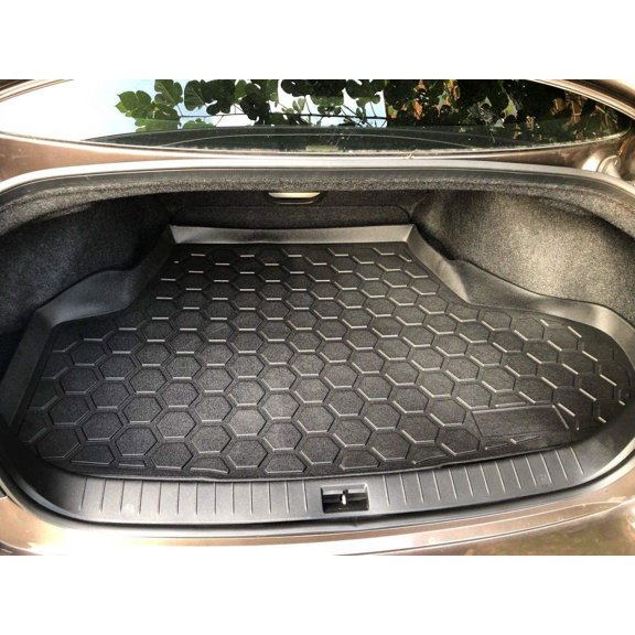 EACCESSORIES EA Cargo Liner Trunk Mat for Infiniti Q50 2014-2024 Weather-Resistant Trunk Mats for Cars with Raised Lip Non-Slip Car Trunk Mat Rubber Easy to Install Laser Pre-Cut Design