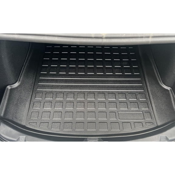 EACCESSORIES EA Cargo Liner – Trunk Mat for Tesla Model 3 2017-2023 – Weather-Resistant Trunk Mats for Cars with Raised Lip – Non-Slip Car Trunk Mat Tray Pad Boot – Laser Pre-Cut Design