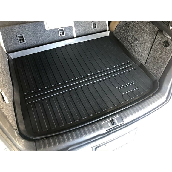 EACCESSORIES EA Cargo Liner Trunk Mat for Volkswagen TIGUAN 2009-2017 Weather-Resistant Trunk Mats for Cars with Raised Lip Non-Slip Car Trunk Mat Rubber Easy to Install Laser Pre-Cut Design