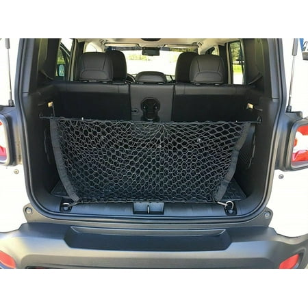 EACCESSORIES EA Cargo Net for Jeep Compass 2007-2023, Jeep Patriot 2007-2017, Jeep Renegade 2015-2023 – Envelope Style Cargo Net – Premium Mesh Car Trunk Organizer Vehicle Carrier Storage