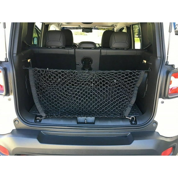 EACCESSORIES EA Cargo Net for Jeep Compass 2007-2023, Jeep Patriot 2007-2017, Jeep Renegade 2015-2023 – Envelope Style Cargo Net – Premium Mesh Car Trunk Organizer Vehicle Carrier Storage