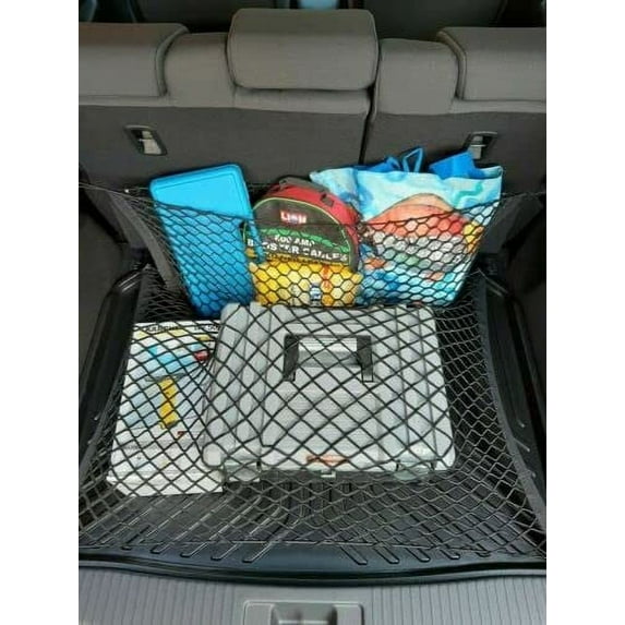 EACCESSORIES EA (Qty.2) Rear Trunk Organizer Cargo Net for Honda HR-V 2016-2022 – Floor & Envelope Style Cargo Nets – Premium Mesh Elastic Car Trunk Organizer – Compatible with Honda HR-V 2016-2022