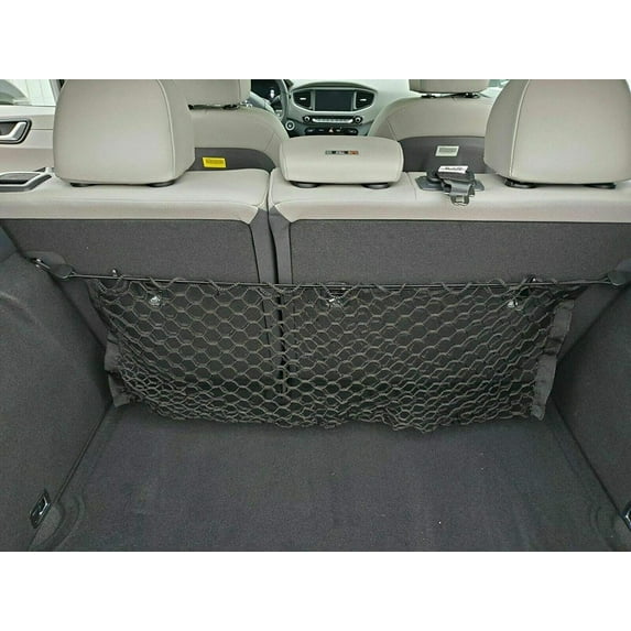 EACCESSORIES EA Rear Trunk Behind Seats Organizer Cargo Net for Hyundai IONIQ 2017-2023 – Envelope Style Cargo Net for Hatchback – Premium Mesh Elastic Car Trunk Organizer – Compatible with IONIQ