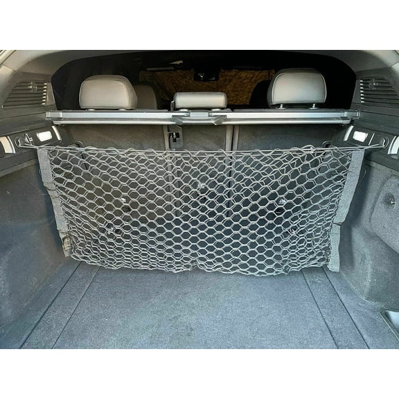 EACCESSORIES EA Rear Trunk Organizer Cargo Net for ALFA Romeo Stelvio 2017-2023 Envelope Style Cargo Net for SUV Premium Mesh Car Trunk Organizer Vehicle Carrier Storage Compatible with Stelvio