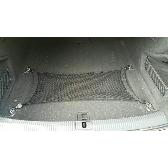 EACCESSORIES EA Rear Trunk Organizer Cargo Net for AUDI A4 RS4 A4 Quattro S4 2018-2023 – Floor Style Cargo Net for Sedan – Premium Mesh Elastic Car Trunk Organizer – Compatible with A4 RS4 S4