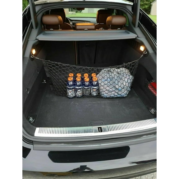 EACCESSORIES EA Rear Trunk Organizer Cargo Net for Audi A7 S7 RS7 A7 Quattro/SPORTBACK 2012-2023 Envelope Style Cargo Net for Hatchback Premium Mesh Car Trunk Organizer Compatible A7 S7 RS7 A7