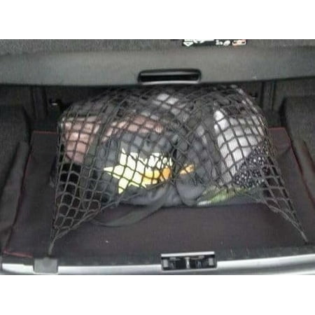 EACCESSORIES EA Rear Trunk Organizer Cargo Net for BMW 1-Series 2005-2022 – Floor Style Cargo Net for Hatchback, Sedan – Premium Mesh Elastic Car Trunk Organizer – Compatible with BMW 1-Series