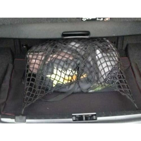 EACCESSORIES EA Rear Trunk Organizer Cargo Net for BMW 1-Series 2005-2022  Floor Style Cargo Net for Hatchback, Sedan  Premium Mesh Elastic Car Trunk Organizer  Compatible with BMW 1-Series