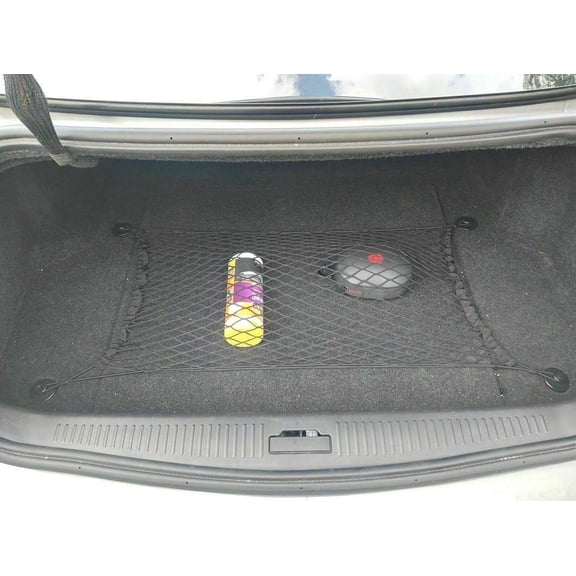 EACCESSORIES EA Rear Trunk Organizer Cargo Net for Cadillac CTS 2003-2008 Floor Style Cargo Net for Sedan Premium Mesh Elastic Car Trunk Organizer Vehicle Carrier Storage Compatible with CTS