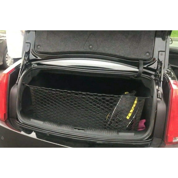EACCESSORIES EA Rear Trunk Organizer Cargo Net for Cadillac CTS 2003-2015 Envelope Style Cargo Net for Sedan, Coupe Premium Mesh Car Trunk Organizer Vehicle Carrier Storage Compatible Caddy CTS