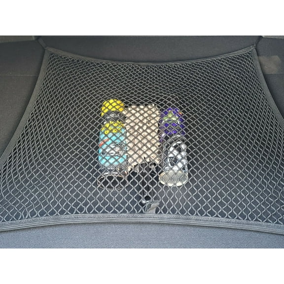 EACCESSORIES EA Rear Trunk Organizer Cargo Net for Cadillac CTS 2014-2020 Floor Style Cargo Net for Sedan Premium Mesh Car Trunk Organizer Vehicle Carrier Storage Compatible with Cadillac CTS