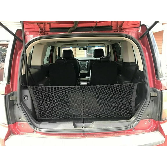 EACCESSORIES EA Rear Trunk Organizer Cargo Net for FORD FLEX 2009-2020 Envelope Style Cargo Net Premium Mesh Car Trunk Organizer Vehicle Carrier Storage Compatible FORD FLEX 2009-2020