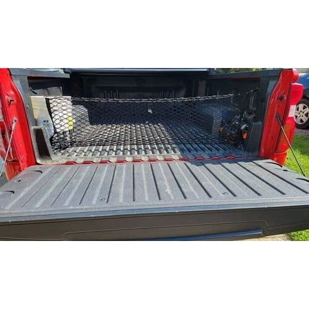 EACCESSORIES EA Rear Trunk Organizer Cargo Net for GMC Sierra 2013-2023 – Envelope Style Cargo Net for Pickup – Premium Mesh Car Trunk Organizer Vehicle Carrier Storage – Compatible with GMC Sierra