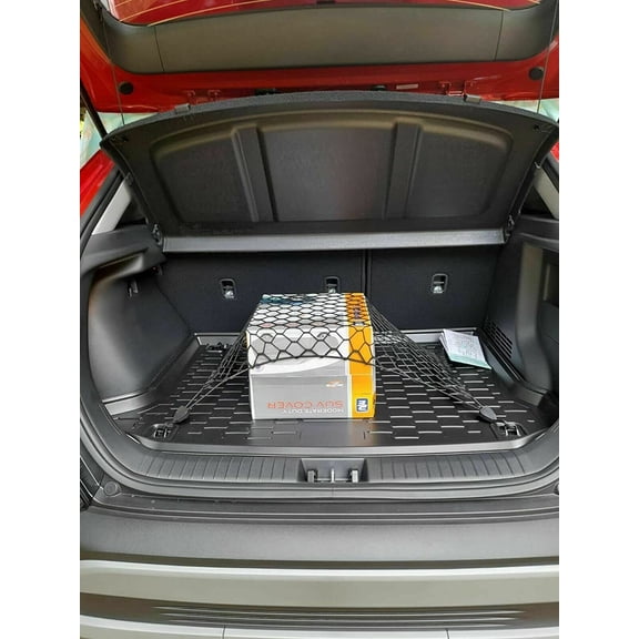 EACCESSORIES EA Rear Trunk Organizer Cargo Net for Hyundai Kona 2018-2023 Floor Style Cargo Net for SUV Premium Mesh Elastic Car Trunk Organizer Vehicle Carrier Storage Compatible with Kona
