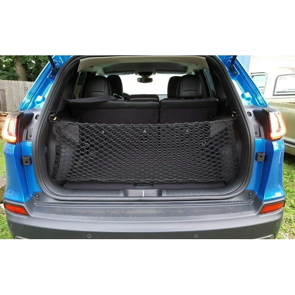 EACCESSORIES EA Rear Trunk Organizer Cargo Net for Jeep Cherokee 2019-2023 Envelope Style Cargo Net for SUV Premium Mesh Car Trunk Organizer Vehicle Carrier Storage Compatible with Cherokee