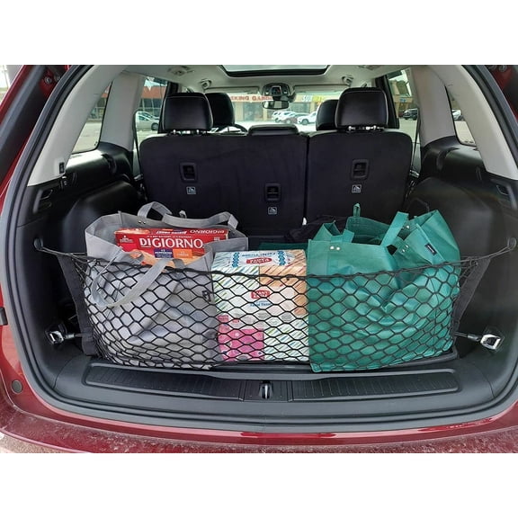 EACCESSORIES EA Rear Trunk Organizer Cargo Net for Jeep Grand Cherokee L WL 2021-2023 Envelope Style Cargo Net for SUV Premium Mesh Car Trunk Organizer Compatible with Grand Cherokee L WL