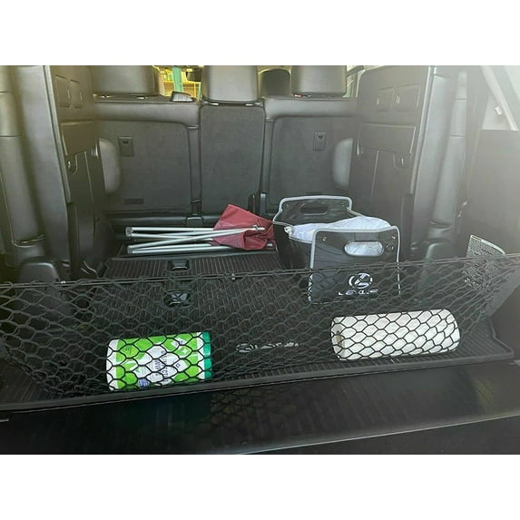 EACCESSORIES EA Rear Trunk Organizer Cargo Net for Lexus LX600 2022-2023 – Envelope Style Cargo Net for SUV – Premium Mesh Elastic Car Trunk Organizer Vehicle Carrier Storage – Compatible with LX600