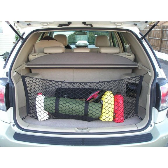 EACCESSORIES EA Rear Trunk Organizer Cargo Net for Lexus RX300 1999-2003 Envelope Style Cargo Net for SUV Premium Mesh Elastic Car Trunk Organizer Vehicle Carrier Storage Compatible with RX300