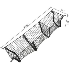 EACCESSORIES EA Rear Trunk Organizer Cargo Net for MAZDA B2300-4000 1994-2010 3 Pockets Style Cargo Net for Pickup, Truck Premium Mesh Elastic Car Trunk Organizer Compatible with B2300-4000