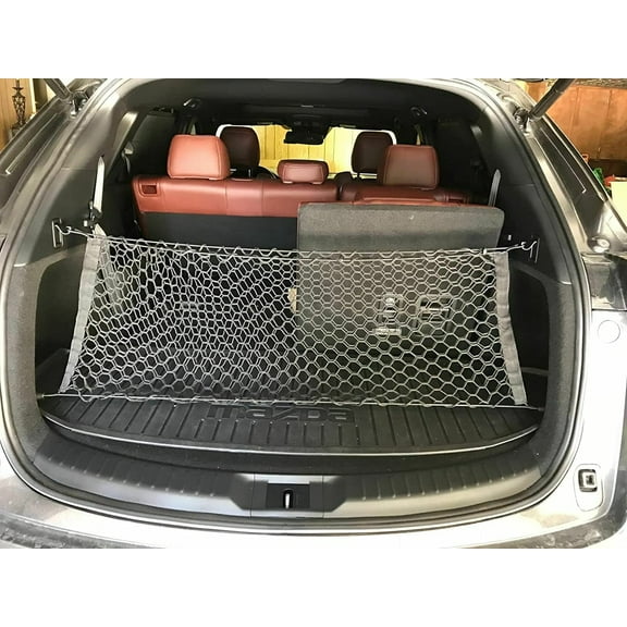 EACCESSORIES EA Rear Trunk Organizer Cargo Net for Mazda CX-9 2007-2023  Envelope Style Cargo Net  Premium Mesh Elastic Car Trunk Organizer Vehicle Carrier Storage  Compatible with Mazda CX-9