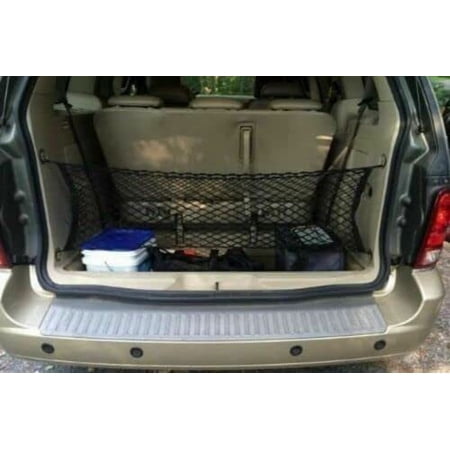 EACCESSORIES EA Rear Trunk Organizer Cargo Net for Mercury Villager 1995-2002 – Envelope Style Cargo Net for Minivan – Premium Mesh Elastic Car Trunk Organizer – Compatible with Mercury Villager