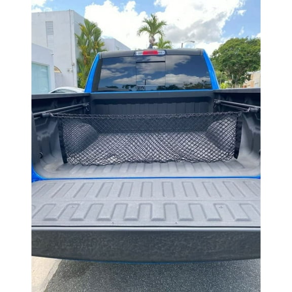 EACCESSORIES EA Rear Trunk Organizer Cargo Net for RAM 1500 2019-2023 Envelope Style Cargo Net for Pickup Premium Mesh Elastic Car Trunk Organizer Vehicle Carrier Storage Compatible RAM 1500