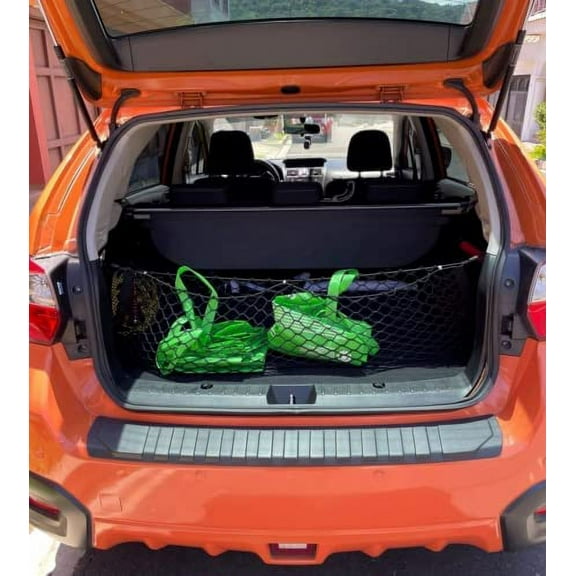 EACCESSORIES EA Rear Trunk Organizer Cargo Net for Subaru: XV 2013-2023, XV Crosstrek 2013-2015  Envelope Style Cargo Net  Premium Mesh Car Trunk Organizer  Compatible with Subaru XV Crosstrek
