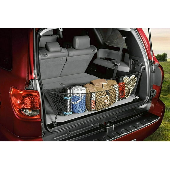 EACCESSORIES EA Rear Trunk Organizer Cargo Net for TOYOTA SEQUOIA 2008-2023  Envelope Style Cargo Net for SUV  Premium Mesh Car Trunk Organizer Vehicle Carrier Storage  Compatible TOYOTA SEQUOIA