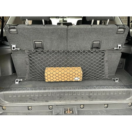 EACCESSORIES EA Rear Trunk Organizer Cargo Net for Toyota 4RUNNER (3 Row Models ONLY) 2010-2023 – Envelope Style Cargo Net for SUV – Premium Mesh Car Trunk Organizer – Compatible with Toyota 4RUNNER