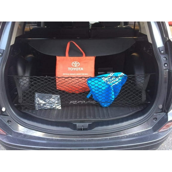 EACCESSORIES EA Rear Trunk Organizer Cargo Net for Toyota RAV4 2013-2018 Envelope Style Cargo Net Premium Mesh Car Trunk Organizer Vehicle Carrier Storage Compatible Toyota RAV4 2013-2018