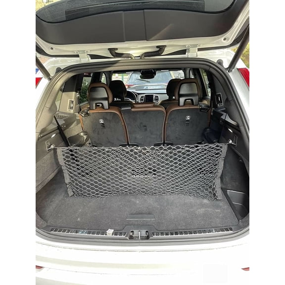 EACCESSORIES EA Rear Trunk Organizer Cargo Net for Volvo XC90 2016-2022 Envelope Style Cargo Net Premium Mesh Elastic Car Trunk Organizer Vehicle Carrier Storage Compatible Volvo XC90 2016-2022