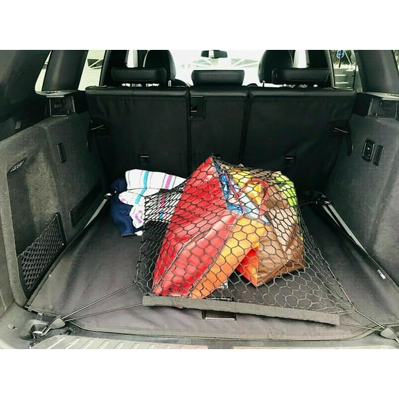 EACCESSORIES EA Trunk Organizer Cargo Net for BMW X3 2004-2022 Floor Style Cargo Net for SUV Premium Mesh Elastic Car Trunk Organizer Vehicle Carrier Storage Compatible BMW X3 2004-2022