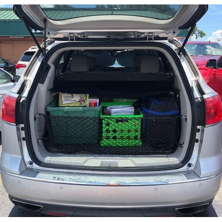 EACCESSORIES EA Trunk Organizer Cargo Net for Buick Enclave 2008-2017 – Envelope Style Cargo Net – Premium Mesh Elastic Car Trunk Organizer Vehicle Carrier Storage – Compatible with Buick Enclave