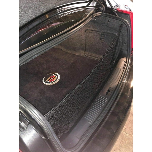 EACCESSORIES EA Trunk Organizer Cargo Net for Cadillac CTS Sedan 2003-2014 & CTS Coupe 2011-2015 Envelope Style Cargo Net For Sedan, Coupe Premium Mesh Car Trunk Organizer Vehicle Carrier Storage