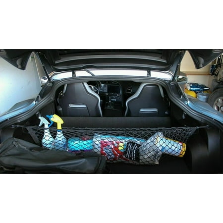 EACCESSORIES EA Trunk Organizer Cargo Net for Chevrolet Corvette 2014-2021 – Envelope Style Cargo Net for Coupe, Convertible – Premium Mesh Elastic Car Trunk Organizer – Compatible Chevrolet Corvette