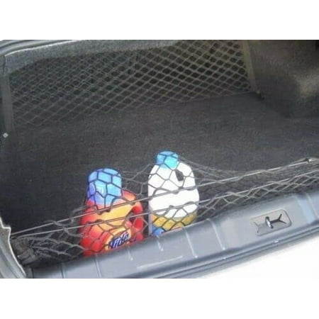 EACCESSORIES EA Trunk Organizer Cargo Net for Chevrolet Malibu 2004-2012 – (Qty.2) Envelope Style Cargo Nets for Sedan – Premium Mesh Car Trunk Organizer Vehicle Carrier Storage – Compatible Malibu