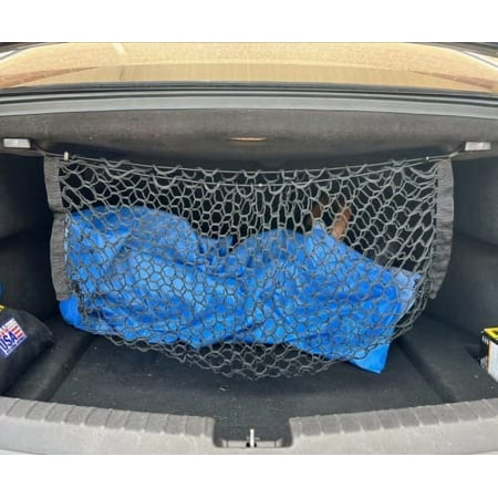 EACCESSORIES EA Trunk Organizer Cargo Net for Chevrolet Malibu 2016-2023 – Envelope Style Cargo Net for Sedan – Premium Mesh Car Trunk Organizer Vehicle Carrier Storage – Compatible with Chevy Malibu
