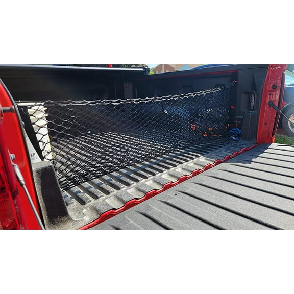 EACCESSORIES EA Trunk Organizer Cargo Net for Chevrolet Silverado 2013-2023–Envelope Style Cargo Net for Pickup-Premium Mesh Car Trunk Organizer Vehicle Carrier Storage – Compatible with Silverado