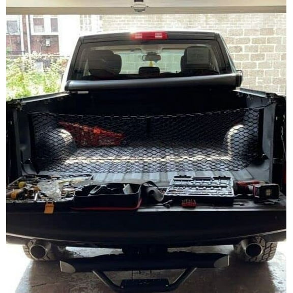 EACCESSORIES EA Trunk Organizer Cargo Net for Dodge Ram 1500 2500 3500 2008-2018 Envelope Style Cargo Net for Pickup Premium Mesh Car Trunk Organizer Compatible with Dodge Ram 1500 2500 3500