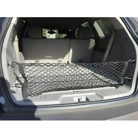 EACCESSORIES EA Trunk Organizer Cargo Net For CHEVY TRAVERSE 2009-2017, GMC ACADIA 2007-2016, BUICK ENCLAVE 2008-2017, SATURN OUTLOOK 07-10 – Envelope Style Cargo Net – Premium Mesh Trunk Organizer