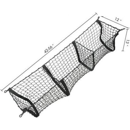 EACCESSORIES EA Trunk Organizer Cargo Net for Ford Bronco Sport 2021-2023 – 3 Pockets Style Cargo Net for SUV – Premium Mesh Car Trunk Organizer Vehicle Carrier Storage – Compatible with Bronco Sport