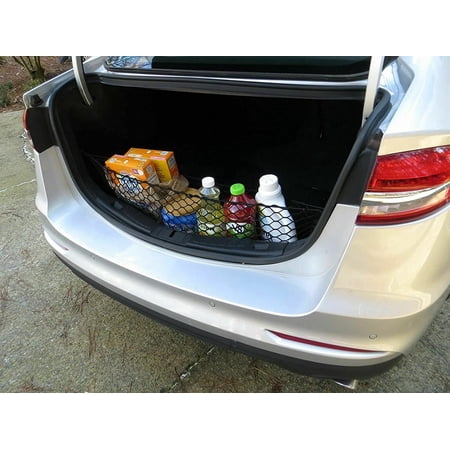 EACCESSORIES EA Trunk Organizer Cargo Net for Ford Fusion 2013-2020 – Envelope Style Cargo Net for Sedan – Premium Mesh Car Trunk Organizer Vehicle Carrier Storage – Compatible Ford Fusion 2013-2020