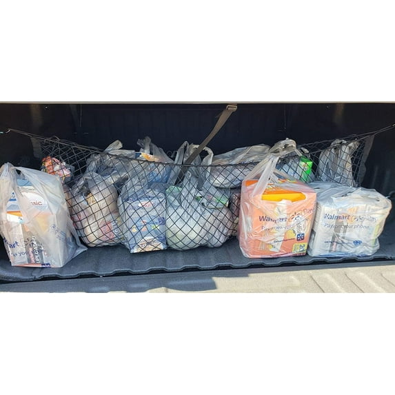 EACCESSORIES EA Trunk Organizer Cargo Net for GMC Sierra 1999-2023 – Envelope Style Cargo Net for Pickup – Premium Mesh Car Trunk Organizer Vehicle Carrier Storage – Compatible with GMC Sierra