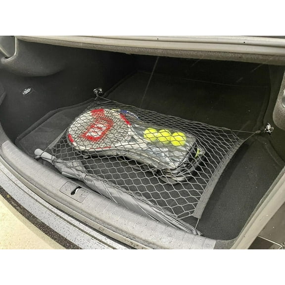 EACCESSORIES EA Trunk Organizer Cargo Net for Genesis G70 G80 G90 2017-2023 Floor Style Cargo Net for Sedan Premium Mesh Car Trunk Organizer Vehicle Carrier Storage Compatible with G70 G80 G90