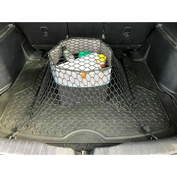 EACCESSORIES EA Trunk Organizer Cargo Net for Honda CR-V 2007-2011 Floor Style Cargo Net for SUV Premium Mesh Elastic Car Trunk Organizer Vehicle Carrier Storage Compatible with Honda CR-V