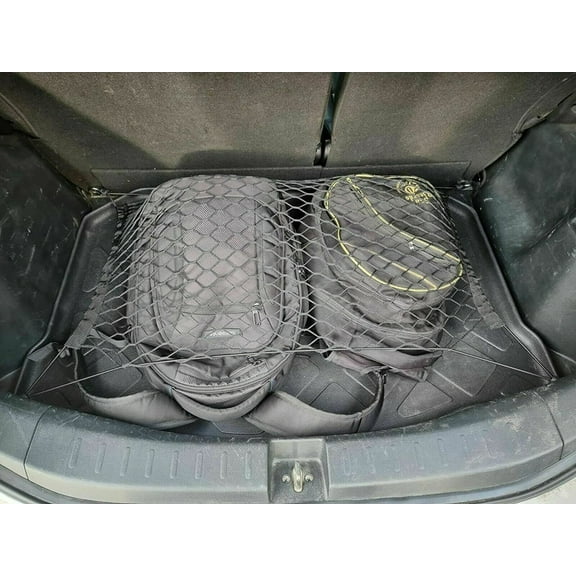 EACCESSORIES EA Trunk Organizer Cargo Net for Honda FIT 2006-2021 Floor Style Cargo Net for Hatchback Premium Mesh Elastic Car Trunk Organizer Vehicle Carrier Storage Compatible wit Honda FIT