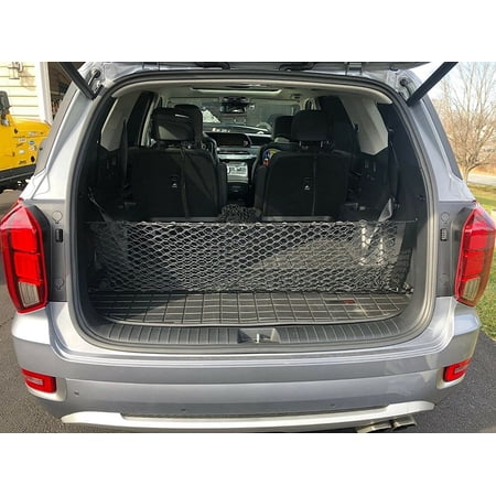 EACCESSORIES EA Trunk Organizer Cargo Net for Hyundai Palisade 2020-2023 – Envelope Style Cargo Net for SUV – Premium Mesh Car Trunk Organizer Vehicle Carrier Storage – Compatible Hyundai Palisade