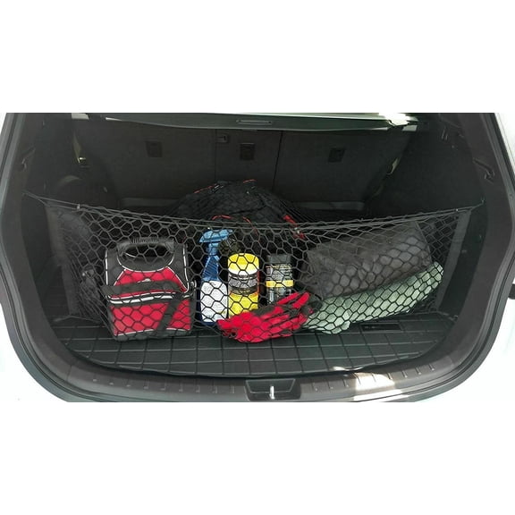 EACCESSORIES EA Trunk Organizer Cargo Net for Hyundai Santa FE 2013-2023 Envelope Style Cargo Net for SUV Premium Mesh Car Trunk Organizer Vehicle Carrier Storage Compatible with Santa FE