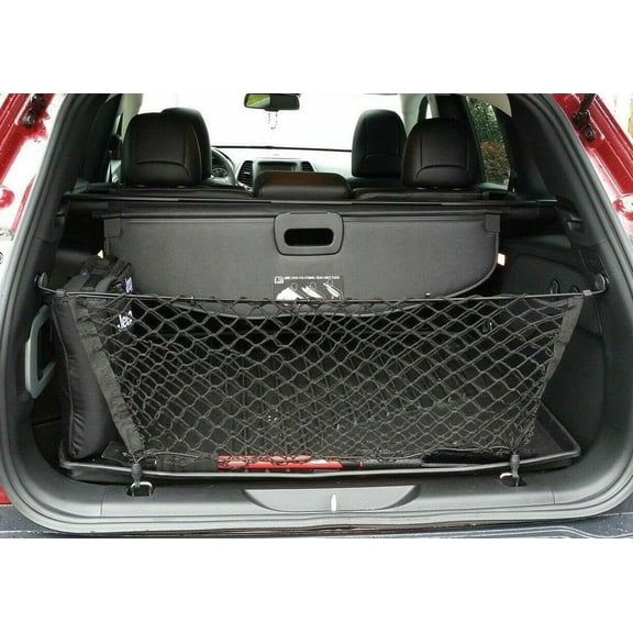 EACCESSORIES EA Trunk Organizer Cargo Net for Jeep Cherokee 2014-2018 – Envelope Style Cargo Net–Premium Mesh Elastic Car Trunk Organizer Vehicle Carrier Storage – Compatible Jeep Cherokee 2014-2018